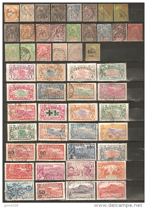 Colonies Réunion  Lot De 77 Timbres  Oblitérés Dont N° Yvert 80 , Petit Prix (*) - Mezclas (max 999 Sellos)