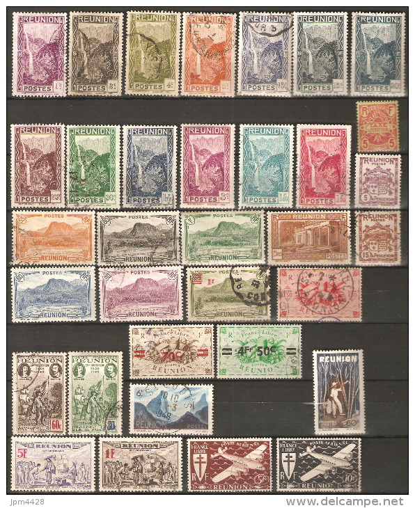 Colonies Réunion  Lot De 77 Timbres  Oblitérés Dont N° Yvert 80 , Petit Prix (*) - Lots & Kiloware (mixtures) - Max. 999 Stamps