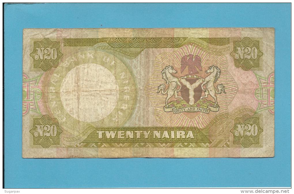 NIGERIA - 20 NAIRA - ND ( 1977 - 84 ) - P 18c - Sign. 4 - Serie A/91 - CENTRAL BANK OF - Nigeria