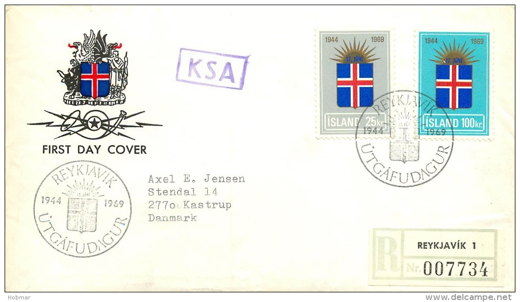 Iceland FDC 17/6 196928/11 69 R - FDC