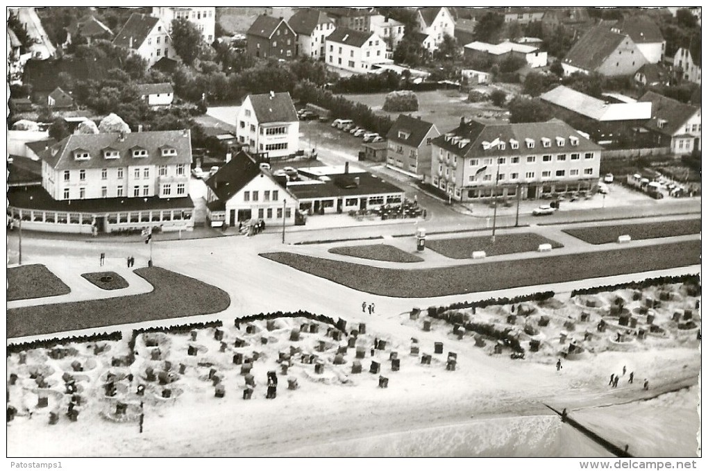 3466 GERMANY NORDSEEHEILBAD CUXHAVEN STRAND HOTEL  AND INSEL CAFFEE POSTAL POSTCARD - Autres & Non Classés