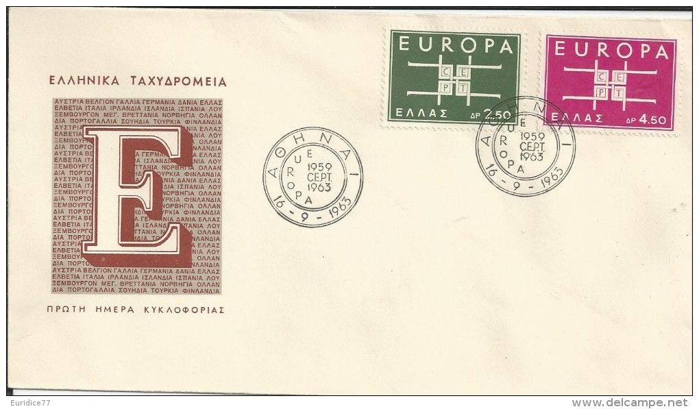 Grecia 1963 - FDC Europa First Day Cover - 1963