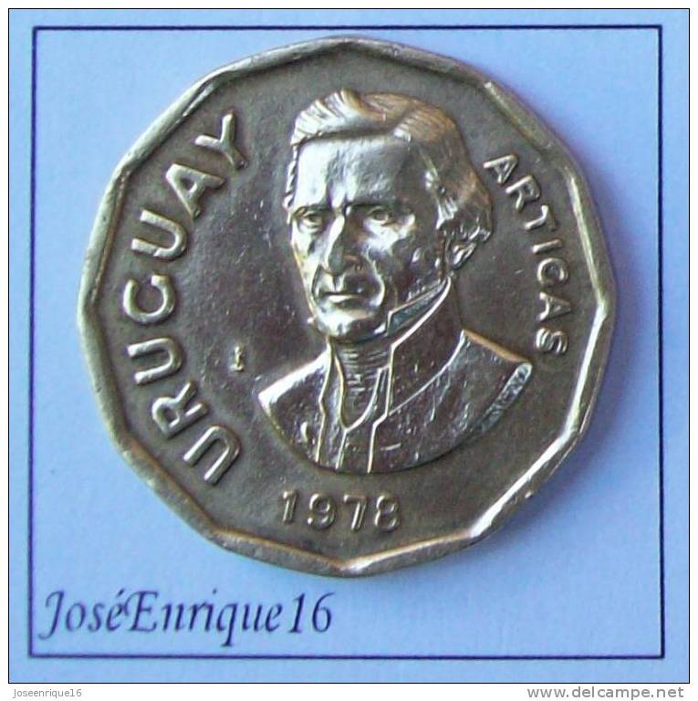 MONEDA URUGUAY 1 PESO 1978 - IMAGEN GENERAL ARTIGAS - Uruguay