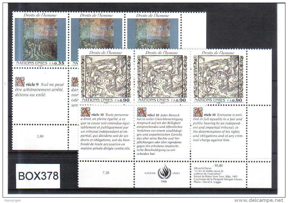 BOX378  VEREINTE NATIONEN UNO GENF 1990  Michl 192/93  2 SECHSERBLÖCKE ** - Ungebraucht