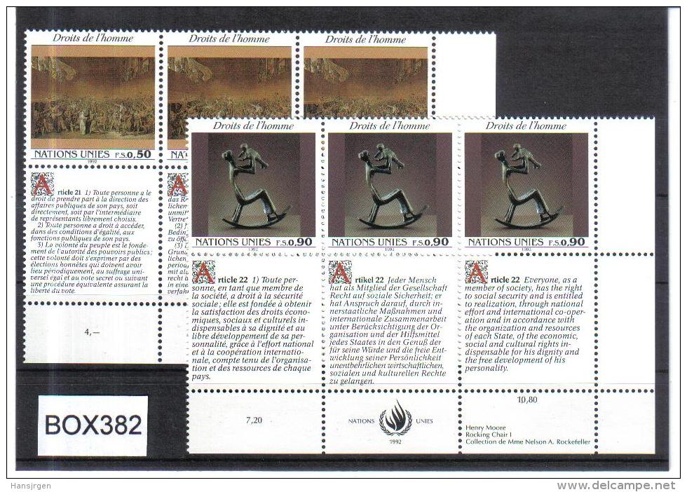 BOX382  VEREINTE NATIONEN UNO GENF 1992  Michl 223/24  2 SECHSERBLÖCKE ** - Ungebraucht