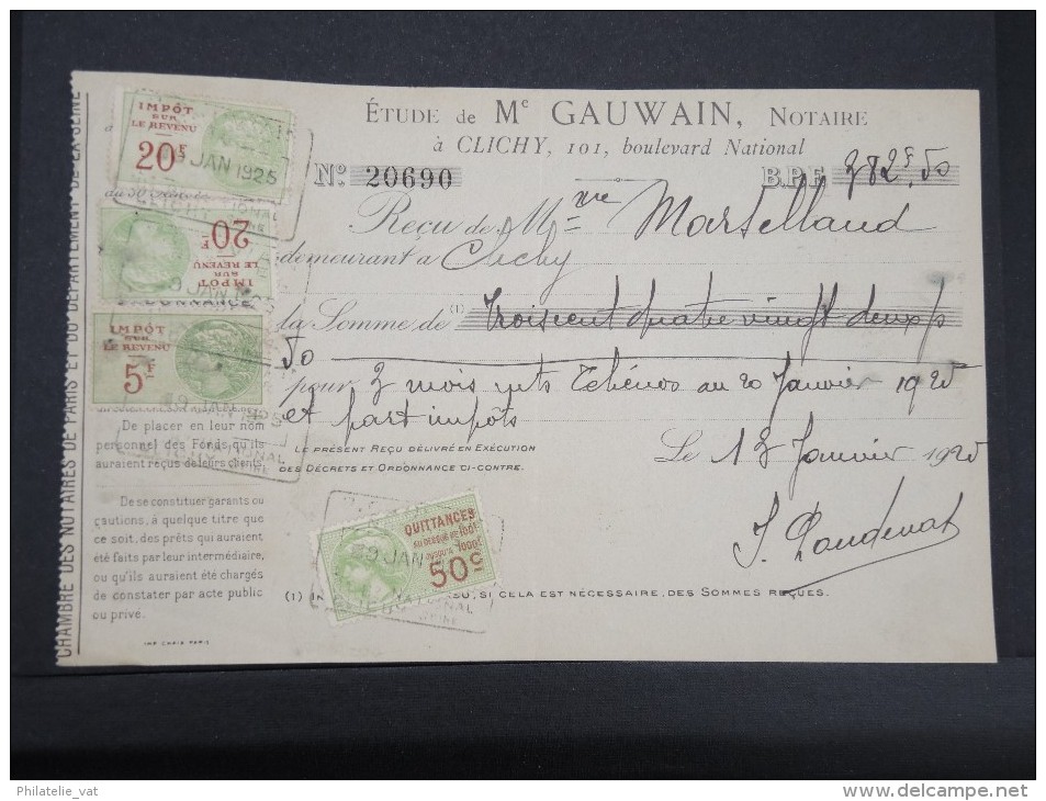 FRANCE - Document Fiscal - Détaillons Collection - A étudier - Lot 3840 - Autres & Non Classés