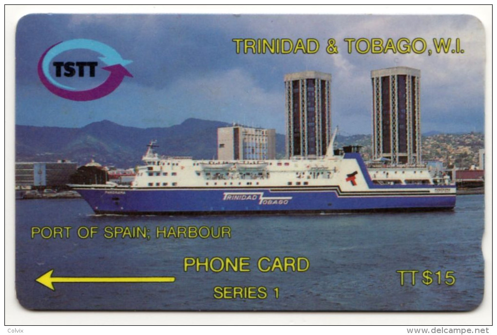 TRINIDAD & TOBAGO CARAIBES MC Cards T&T-3A PORT OF SPAIN HARBOUR 15$ CN 3CTTA - Trinidad & Tobago