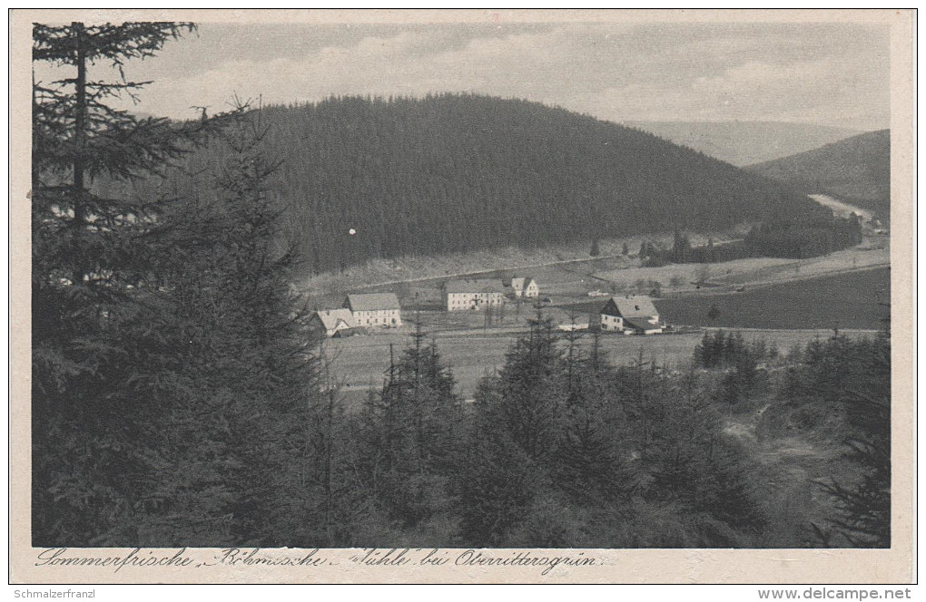 AK Oberrittersgrün Böhmische Mühle Gasthaus ? Rittersgrün Bei Breitenbrunn Goldenhöhe Zlaty Kopec Gottesgab Bozi Dar - Breitenbrunn