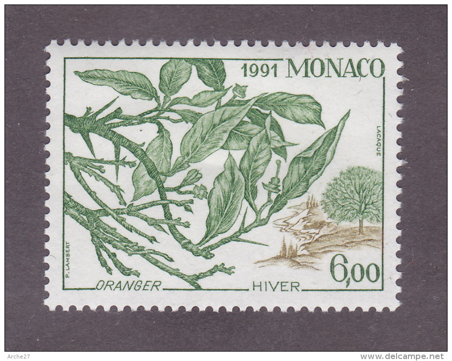 TIMBRE MONACO N°1793 NEUF * TRACE CHARNIERE 1991 - Ongebruikt