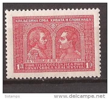 1929  222-24  JUGOSLAVIJA  JUGOSLAVIA JUGOSLAWIEN 1000  JAHR KOENIGREICH KROATIEN  NEVER HINGED - Unused Stamps