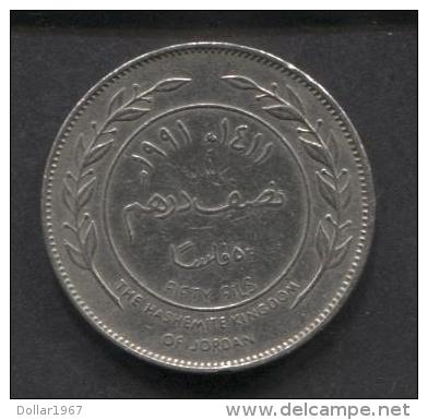 ****    Jordanië -Jordan, A.D. 1991 50 Fills ½ Dirham  **** - Jordanië