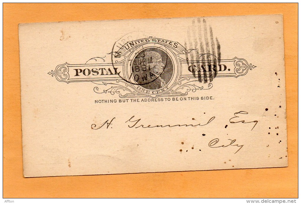 United States 1891 Card Mailed - ...-1900