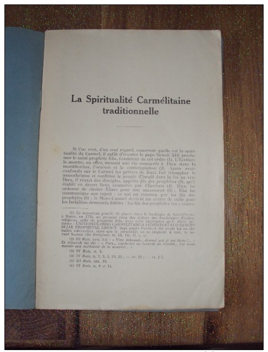 La Spiritualité Carmélitaine Traditionnelle Par P.Marie Joseph Du Sacré Coeur,1927 - Informations Générales