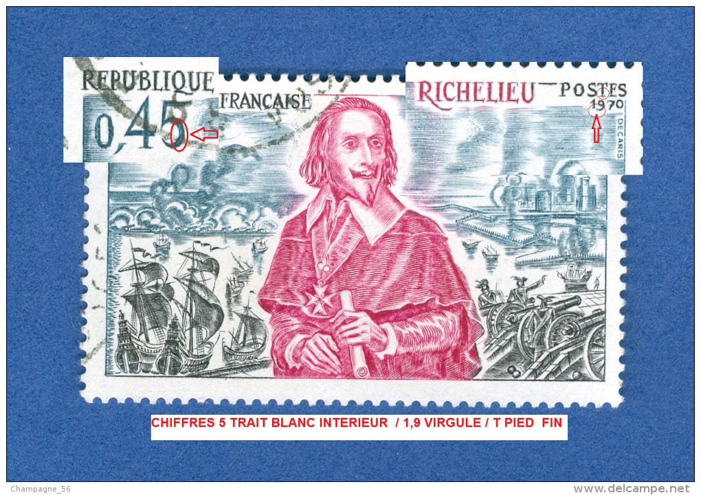 * 1970  N° 1655  RICHELIEU  OBLITÉRÉ - Oblitérés