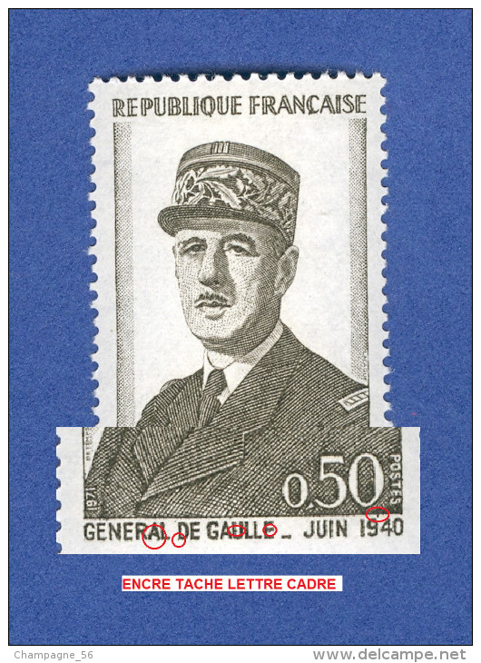 * 1971  N°  1695  LE GENERAL DE GAULLE 1940 OBLITÉRÉ - Usados