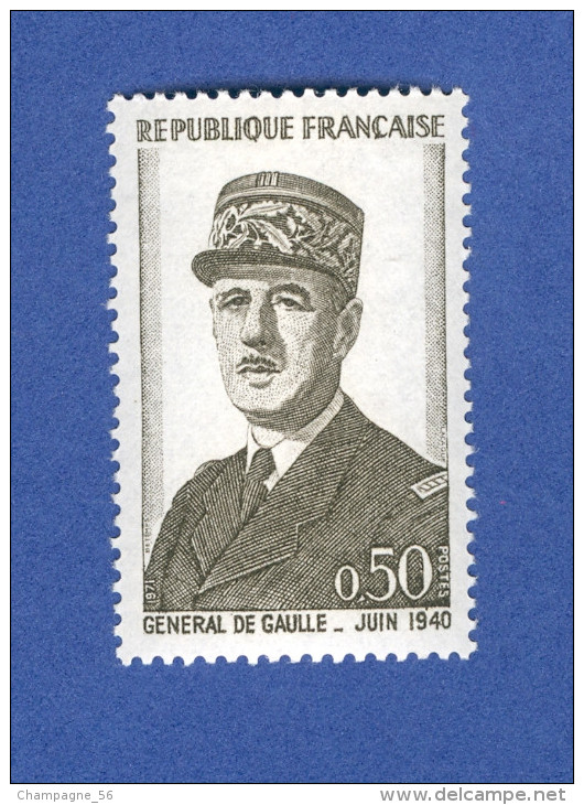 * 1971  N°  1695  LE GENERAL DE GAULLE 1940 OBLITÉRÉ - Usati