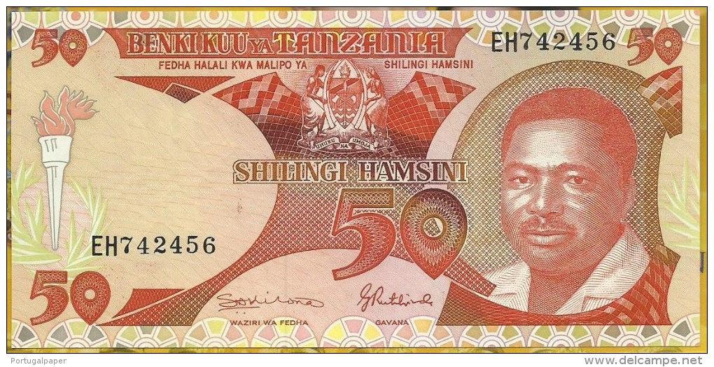 Tanzania - 50 Shilingi  ( ND 1992 )  P-19     UNC - Tanzania