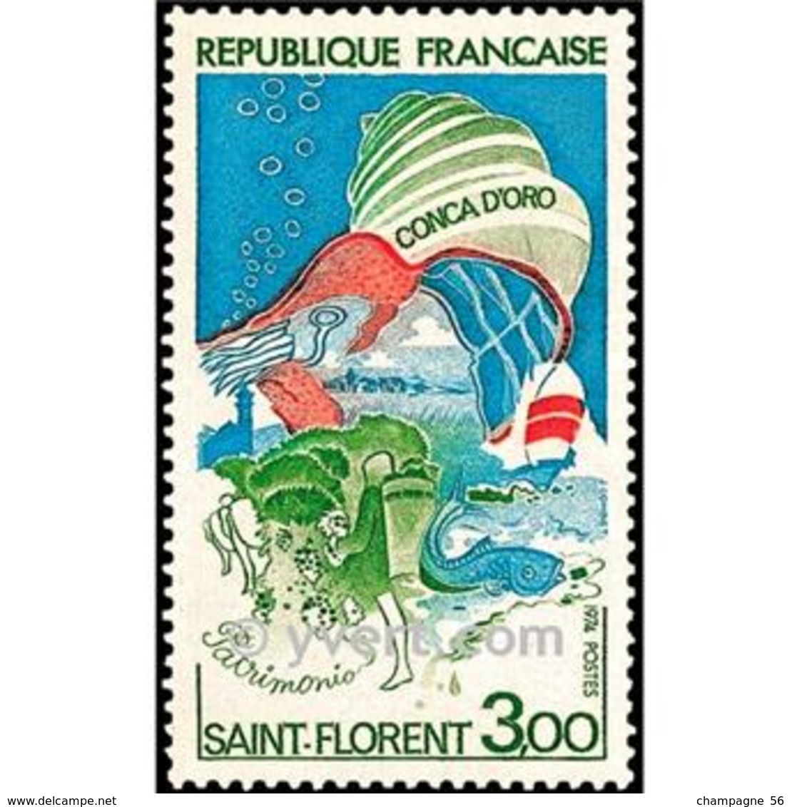 1974 N° 1794  GOLFE DE SAINT FLORENT CORSE OBLITÉRÉ - Usati