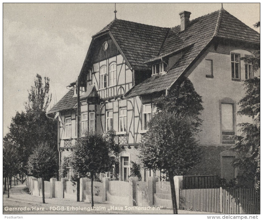 ÄLTERE POSTKARTE GERNRODE IM HARZ FDGB-ERHOLUNGSHEIM HAUS SONNENSCHEIN QUEDLINBURG Cpa Postcard AK Ansichtskarte - Quedlinburg