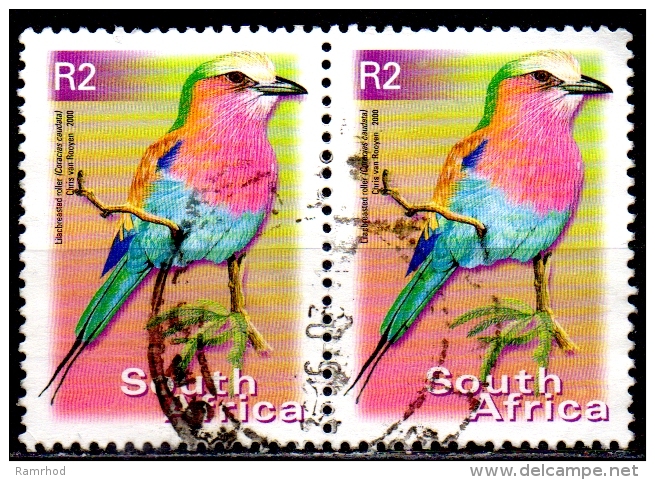 SOUTH AFRICA 2000 Flora And Fauna -  2r. - Lilac-breasted Roller FU PAIR - Usados