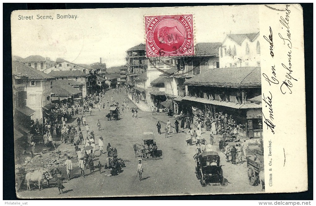 GRANDE BRETAGNE- OBLITERATION " SEA POST OFFICE " 1906 SUR CP DE BOMBAY POUR HAMBOURG  A VOIR    LOT P2218 - 1902-11 Koning Edward VII