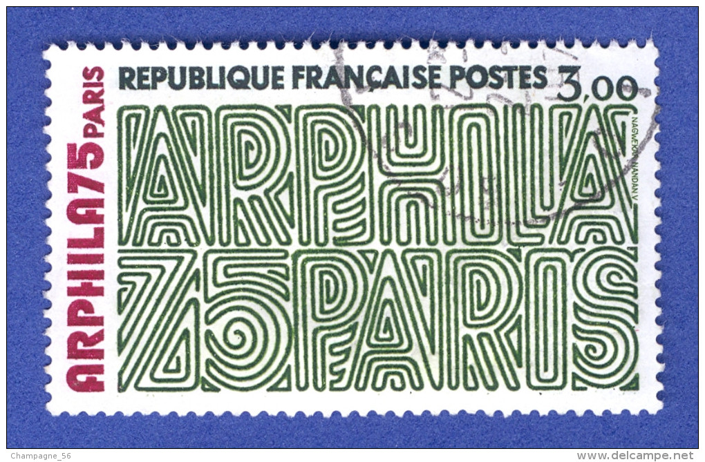 1975  N° 1832  GRAPHISME OBLITÉRÉ - Usados