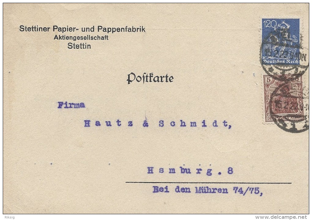 Postkarte   Used 1922.   H-143 - Other & Unclassified