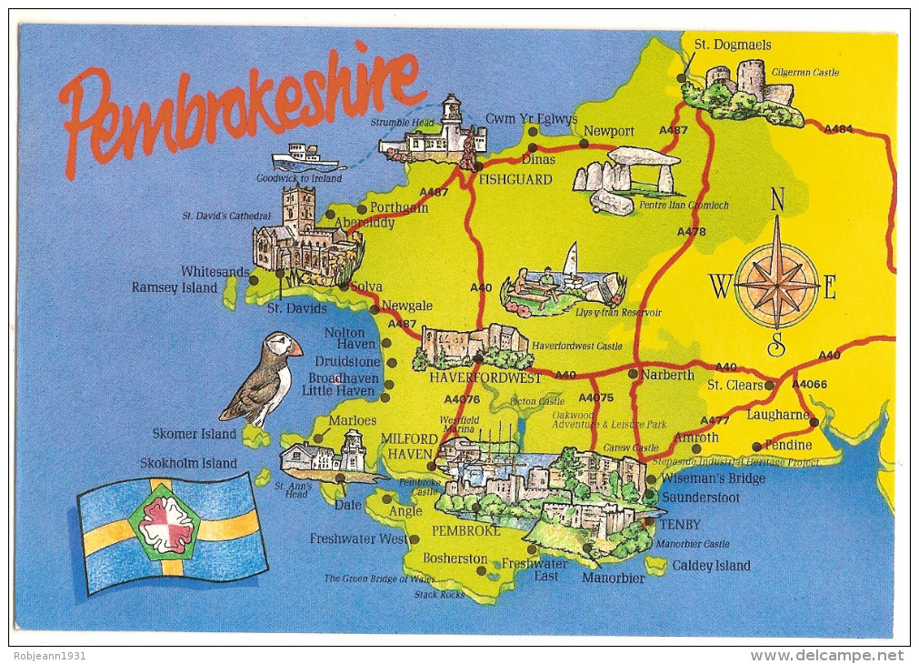 Royaume Unis - Pays De Galles - Pembrokeshire - Carte Geographique (2scann) - Pembrokeshire