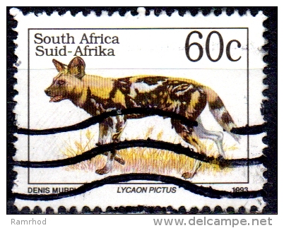 SOUTH AFRICA 1993 Endangered Fauna -60c. - Cape Hunting Dog (Latin Name)  FU - Used Stamps