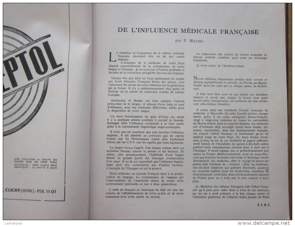 30 NOV 1957 ORGANE HEBDOMADAIRE PRATICIENS DOCTOR MEDECIN DOCTEUR " LE CONCOURS MEDICAL" N°48 ->79é ANNEE PUB PHARMACIE - Geneeskunde & Gezondheid