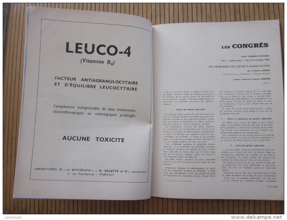 30 NOV 1957 ORGANE HEBDOMADAIRE PRATICIENS DOCTOR MEDECIN DOCTEUR " LE CONCOURS MEDICAL" N°48 ->79é ANNEE PUB PHARMACIE