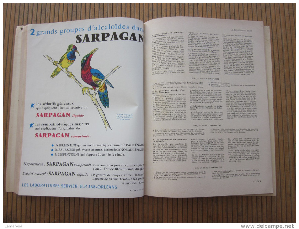 30 NOV 1957 ORGANE HEBDOMADAIRE PRATICIENS DOCTOR MEDECIN DOCTEUR " LE CONCOURS MEDICAL" N°48 ->79é ANNEE PUB PHARMACIE