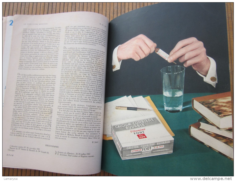 30 NOV 1957 ORGANE HEBDOMADAIRE PRATICIENS DOCTOR MEDECIN DOCTEUR " LE CONCOURS MEDICAL" N°48 ->79é ANNEE PUB PHARMACIE