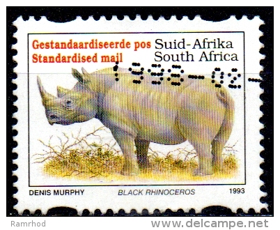 SOUTH AFRICA 1993 Endangered Fauna - (-) - Black Rhinoceros (English Name) FU - Used Stamps