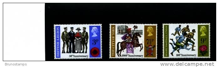 GREAT BRITAIN - 1971 BRITISH ANNIVERSARIES   SET MINT NH - Nuovi