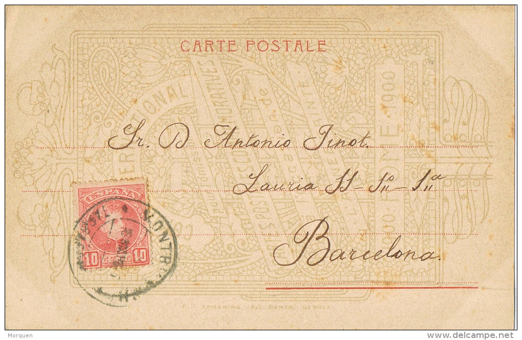 11890. Postal Privada MONTBLANCH (Tarragona) 1905. Roma Palazzo Cesari - Lettres & Documents