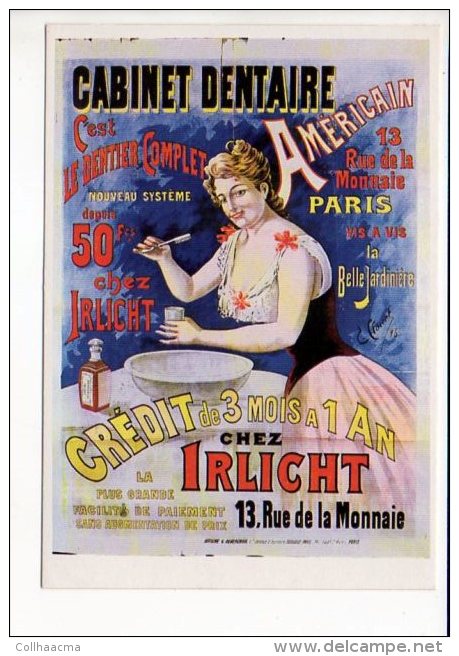 Santé - Publicité -  Affiche Début 1900 / Cabinet Dentaire Américain "Chez Irlicht " - Health