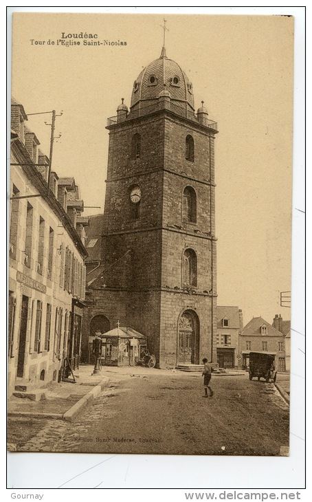 Loudéac : Tour De L'église Saint Nicolas (animée Vieille Voiture) - Loudéac