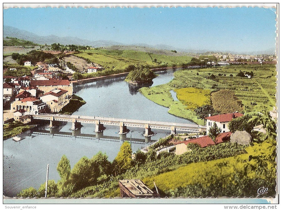 CP Béhobie Frontière Franco-Espagnole Le Pont International Et L'Ile Des Faisans 64 Pyrénées Atlantiques - Béhobie