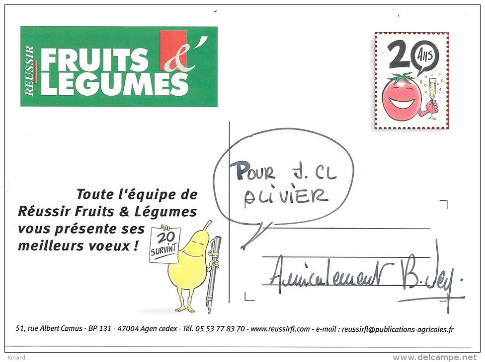 CP.  BERNARD VEYRI ..  20 ANS DE FRUITS ET LEGUMES .. TBE...DEDICACE. SCAN - Veyri, Bernard