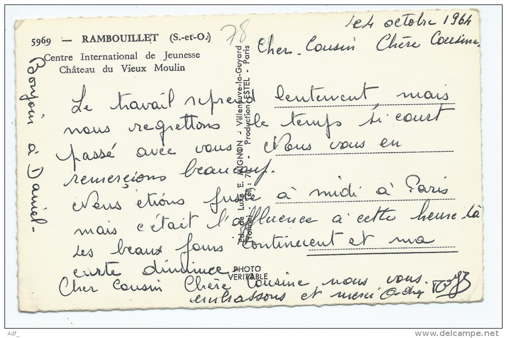 CPSM RAMBOUILLET, CENTRE INTERNATIONAL DE JEUNESSE, CHATEAU DU VIEUX MOULIN, Format 9 Cm Sur 14 Cm Environ, SOMME 80 - Rambouillet