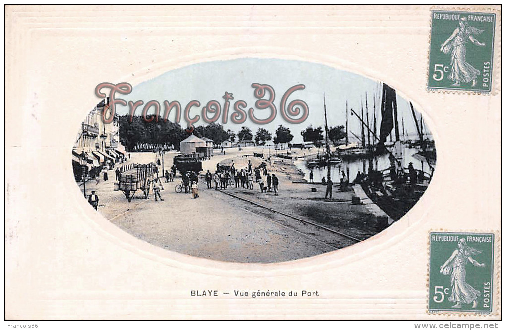 (33) Blaye - Vue Générale Du Port - Carte Gauffrée - 2 SCANS - Blaye