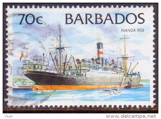 BARBADOS 1994 SG #1037A 70c VF Used Ships No Imprint - Barbados (1966-...)