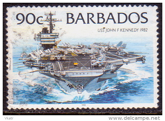 BARBADOS 1996 SG #1085 90c VF Used Ships Imprint 1996 - Barbados (1966-...)