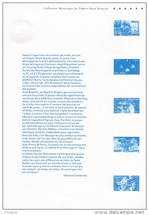 Document Officiel 2005 (4 Pages) N° 21 05 509 " HEROS DES JEUX VIDEO " N° YT BF 91 (Lara Croft Sims Mario Pac-Man). DPO - 2000-2009