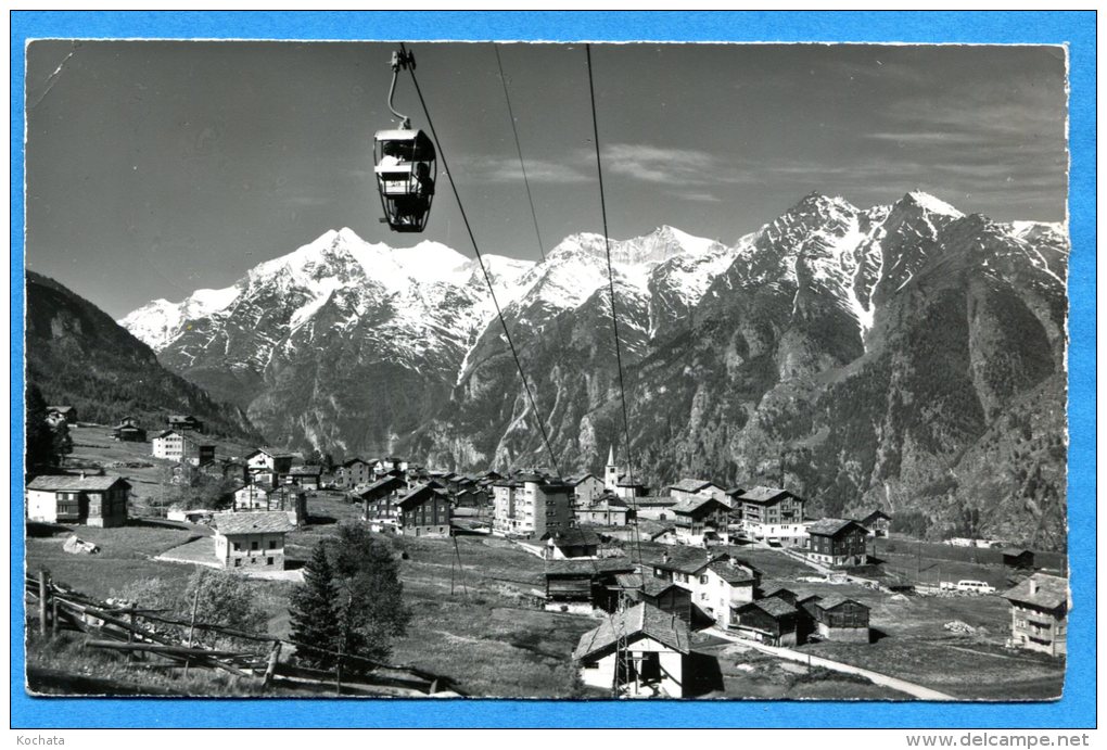 N291, Grächen, Sesselbahn, Hannigalp, Weisshorn, Bishorn, Barrhorn, 46270, Circulée 1960 - Grächen