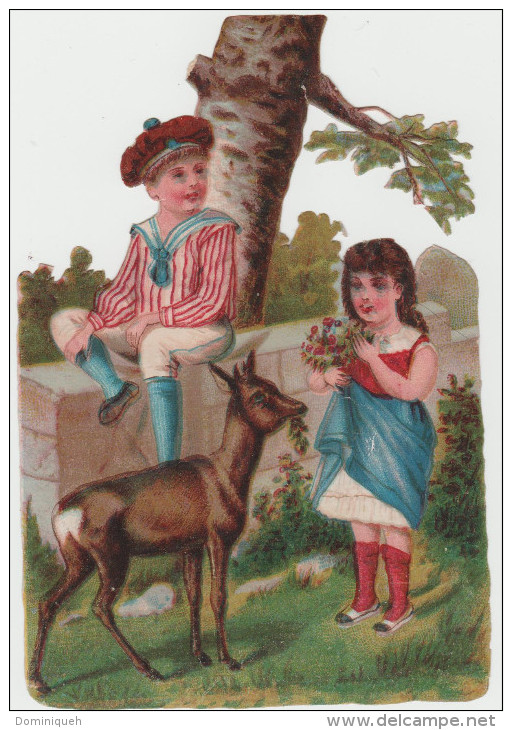 2 Enfants Avec Une Biche  Dim: 14/10 Cm - Kinderen