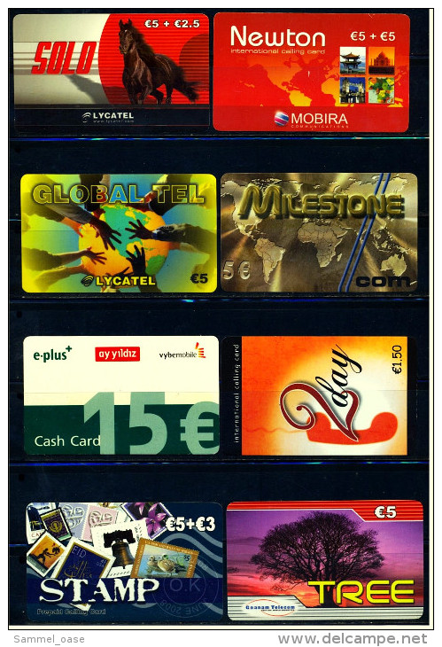 8 Verschiedene Prepaid Card Telefonkarten  -  Stamp  -  E-plus  -  2 X Lycatel  -  Milestone - 2day (8) - Lots - Collections
