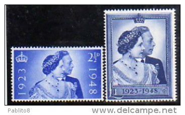 GREAT BRITAIN GRAN BRETAGNA 1948 MARRIAGE KING GEORGE VI QUEEN ELIZABETH 25th ANNIVERSARY FULL SET SERIE COMPLETA MNH - Nuovi