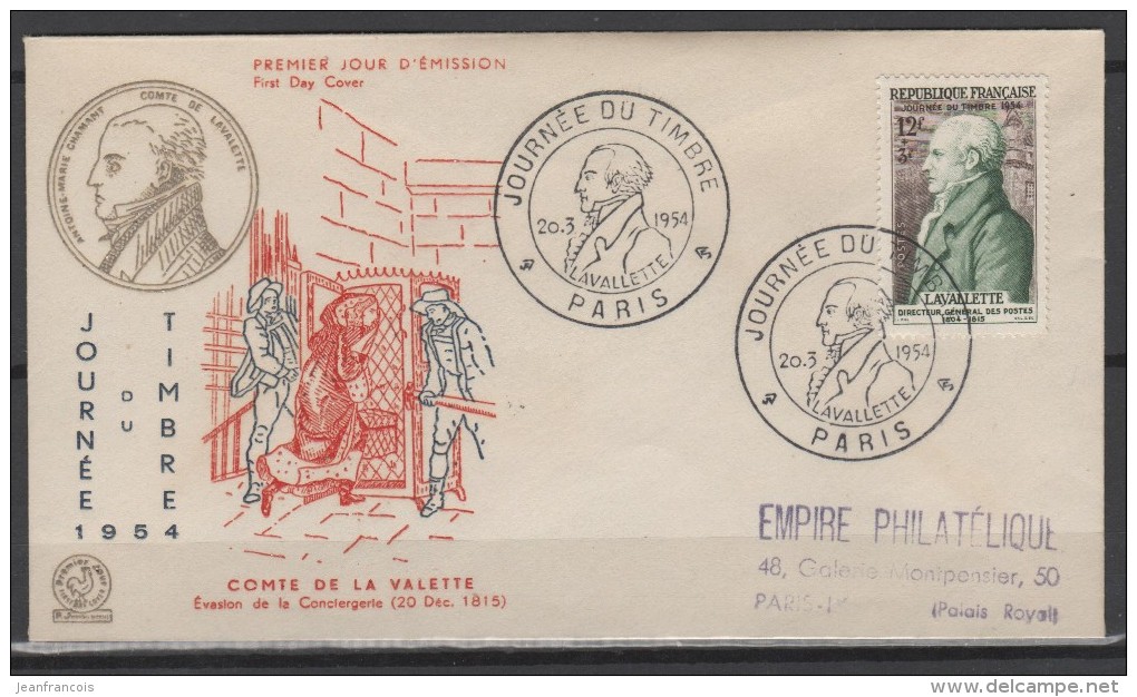 FDC  Journée Du Timbre / Lavalette  20 Mars 1954 -  (YT N° 969) -  TTB - 1950-1959